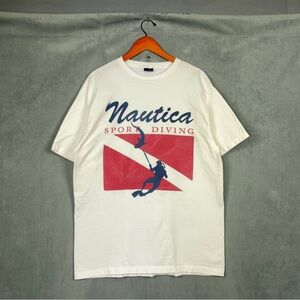 Vintage Nautica t shirt Mens Size Large Graphic Tee Nautical Made in USA